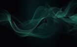 An abstract design of green silk waves, creating a mesmerizing visual aesthetic
